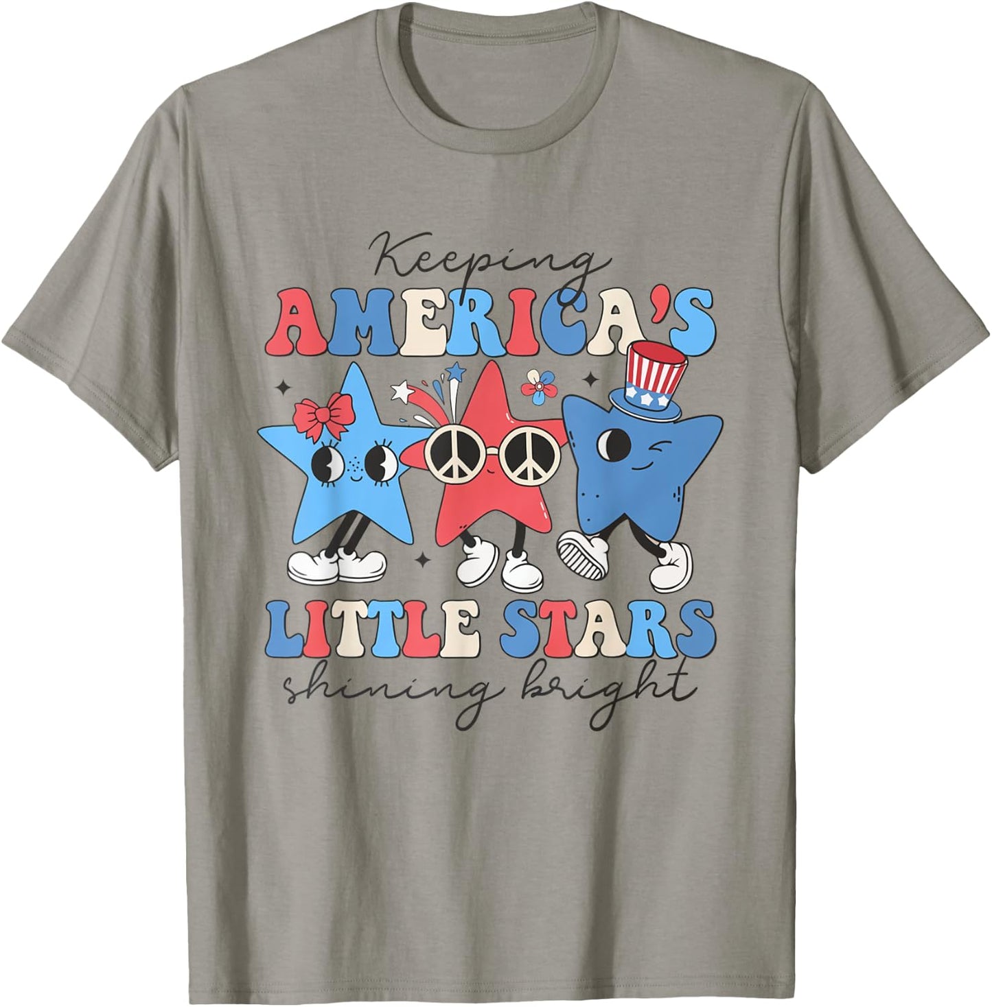 Pediatric Nurse 4th of July Little Stars Shining Bright Men T-Shirt - T-Shirt | Sand