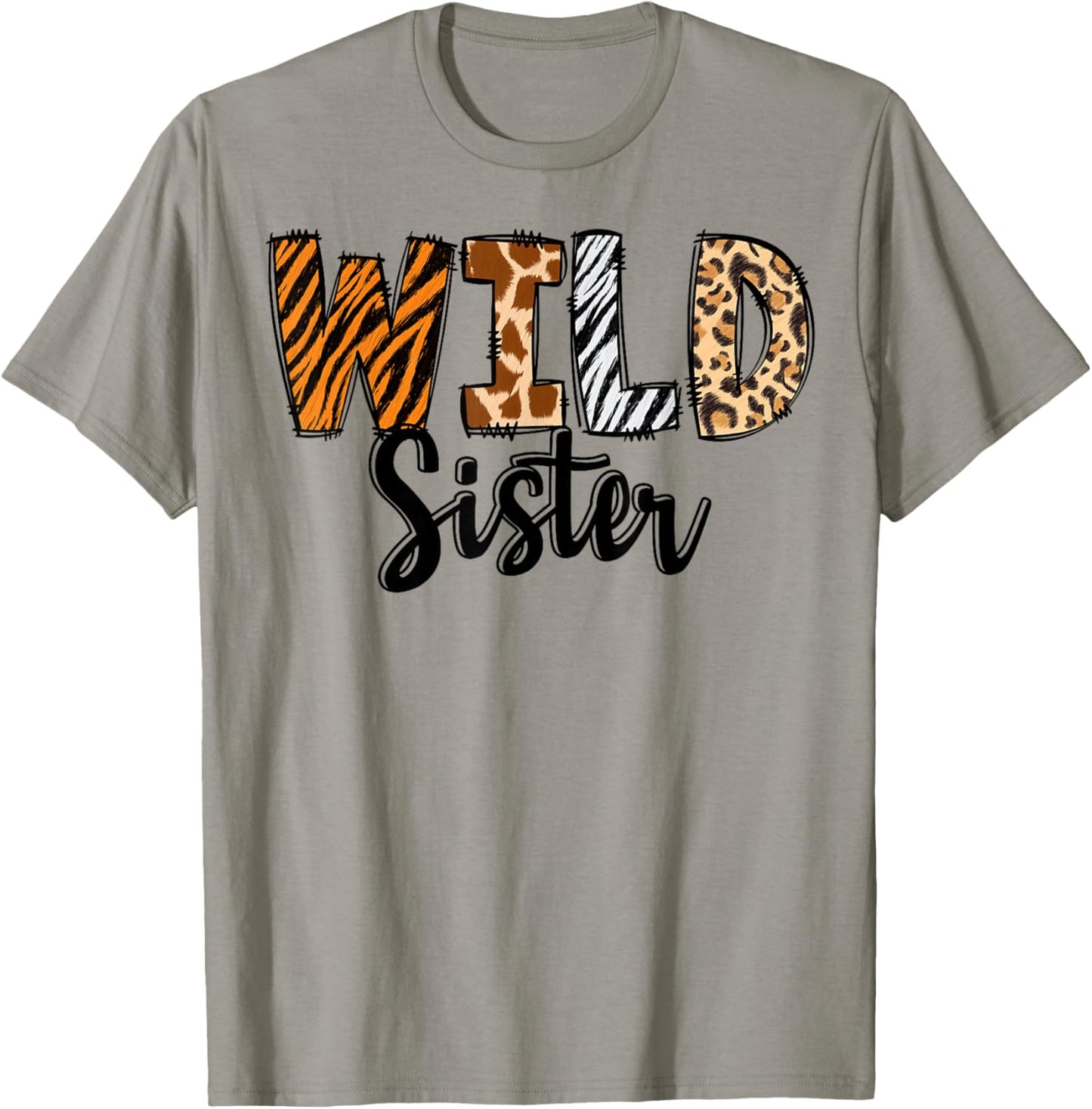 Wild Sister Zoo Born Two Be Wild B-day Safari Jungle Animal T-Shirt - T-Shirt | Sand