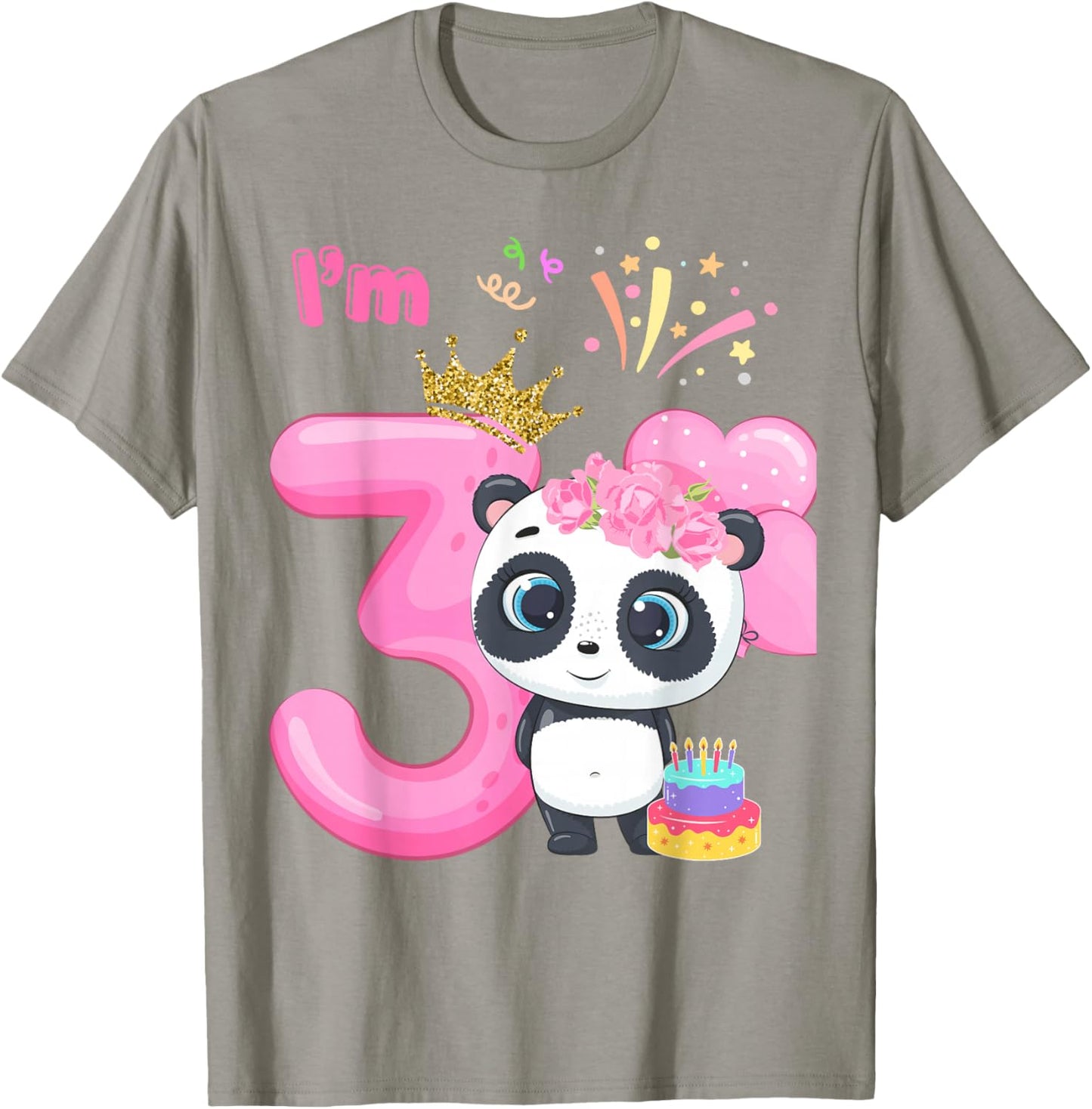 Adorable Panda 3rd Birthday for Boy /Girl /Toddler Family T-Shirt - T-Shirt | Sand