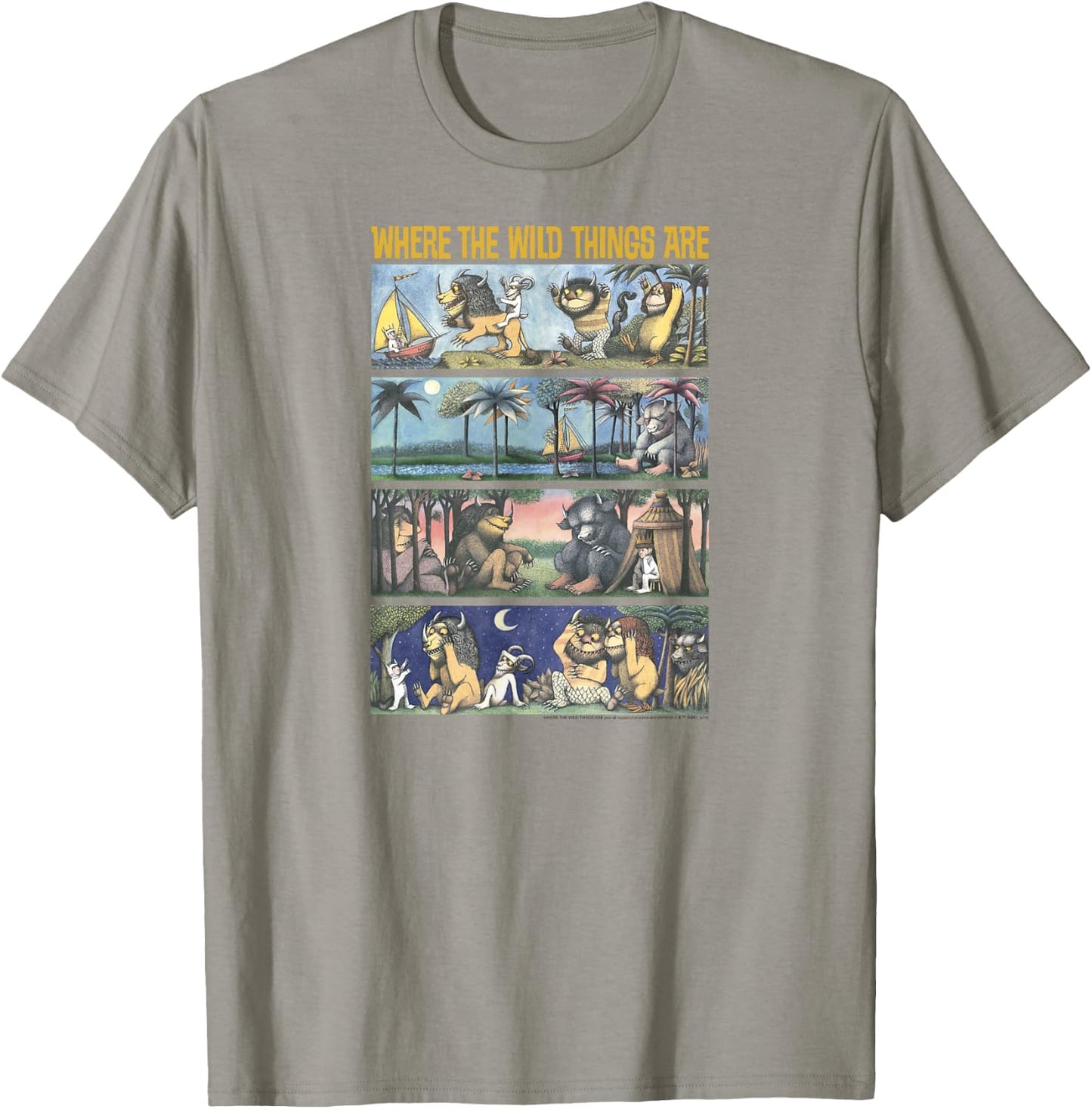 Where The Wild Things are Storybook Panels T-Shirt - T-Shirt | Sand