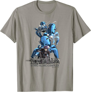 Ghost in the Shell: Stand Alone Complex Motoko & Tachikomas T-Shirt - T-Shirt | Sand