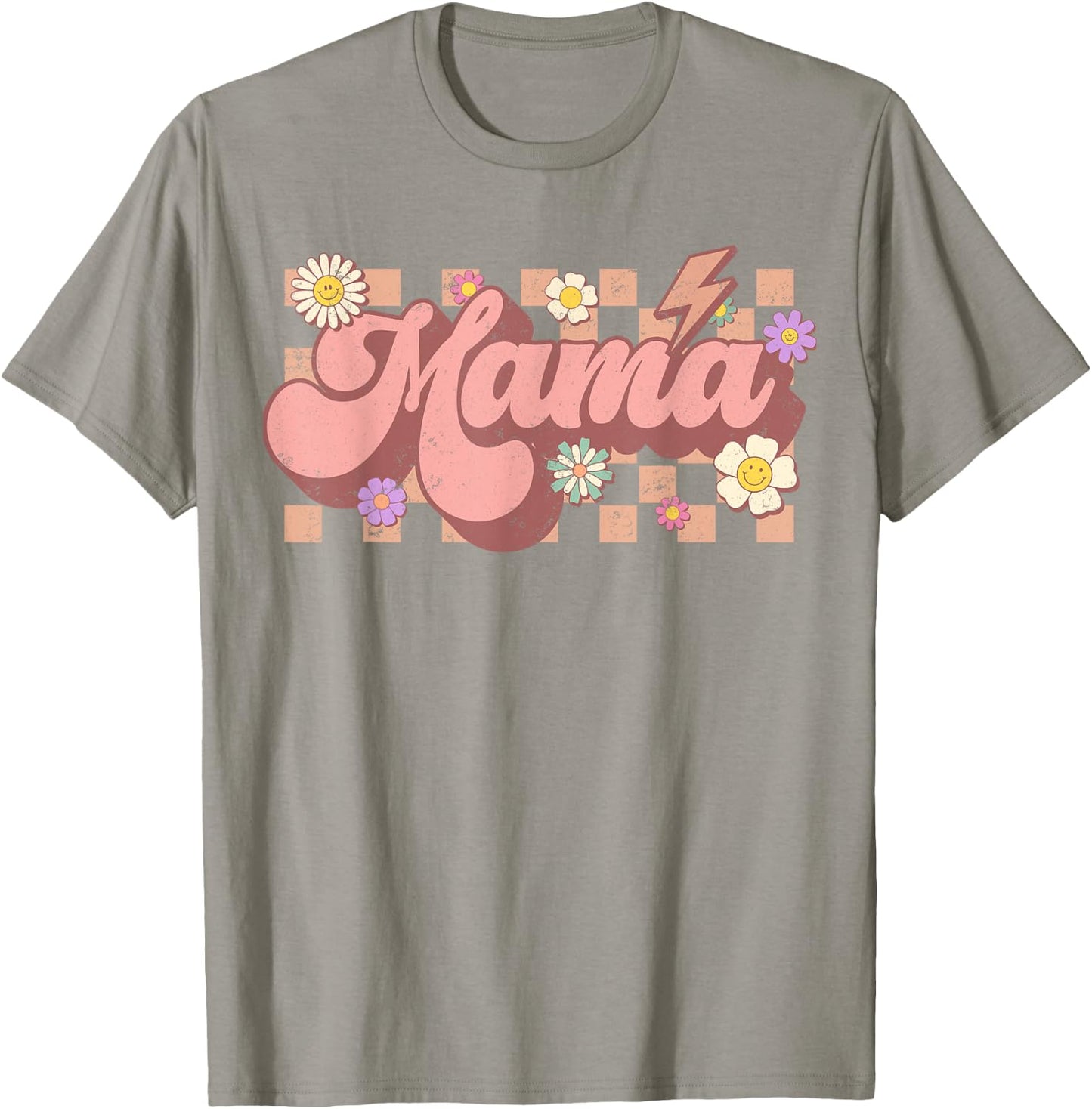 Mama And Mini , Matching Groovy Mommy and Me, Retro Mama T-Shirt - T-Shirt | Sand