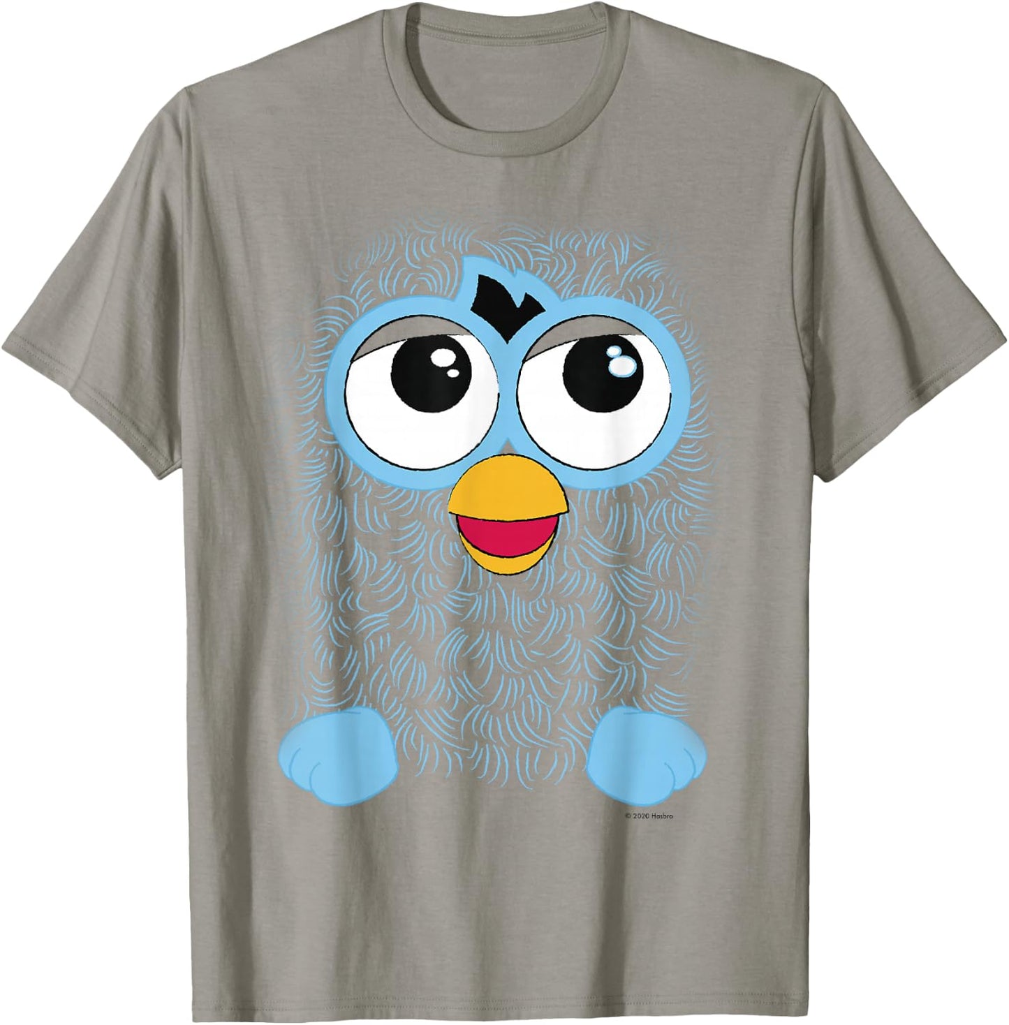 Furby Retro Big Blue Smiling Face T-Shirt - T-Shirt | Sand