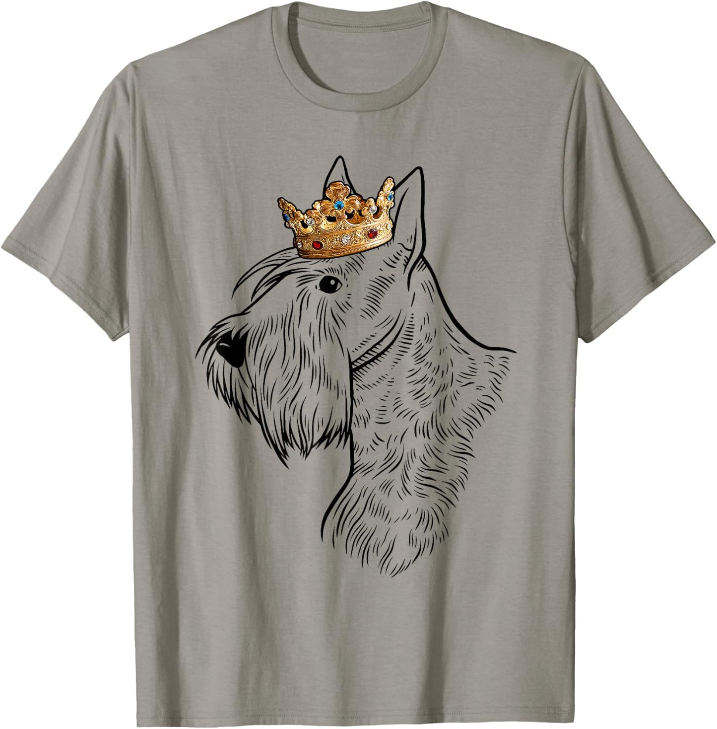 Scottish Terrier Dog Wearing Crown T-Shirt - T-Shirt | Sand