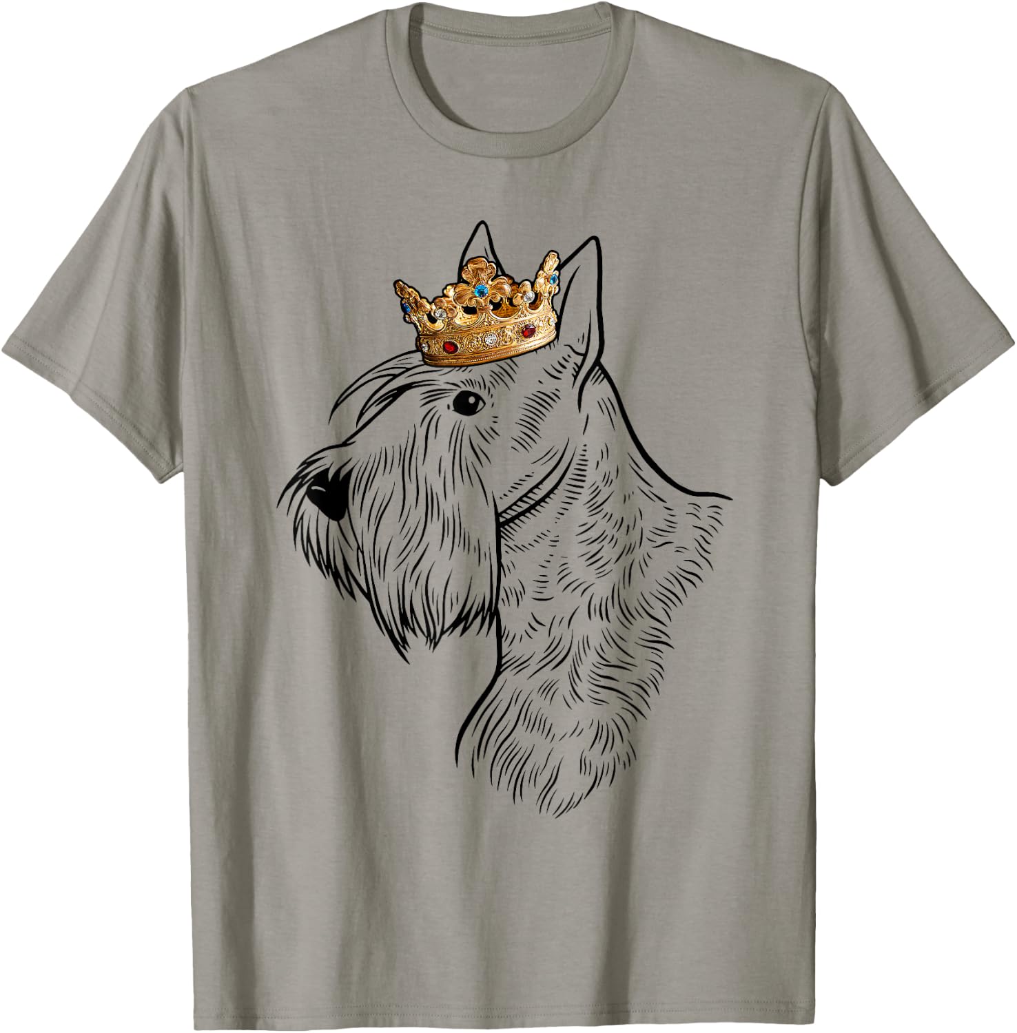 Scottish Terrier Dog Wearing Crown T-Shirt - T-Shirt | Sand