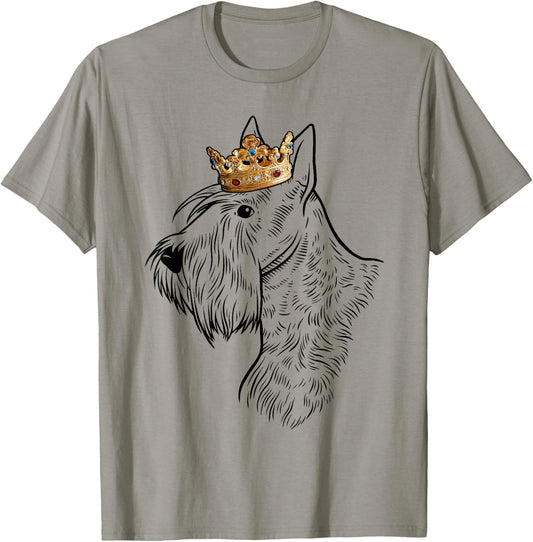Scottish Terrier Dog Wearing Crown T-Shirt - T-Shirt | Sand