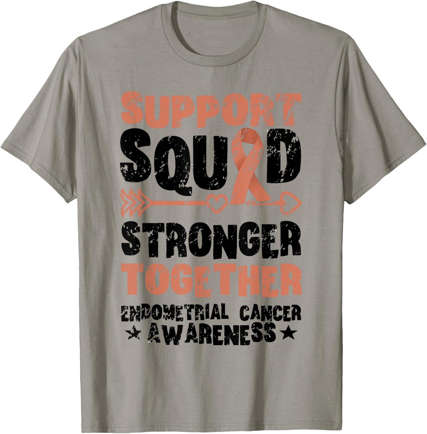 Support Squad Together Vintage Endometrial Cancer Awareness T-Shirt - T-Shirt | Sand