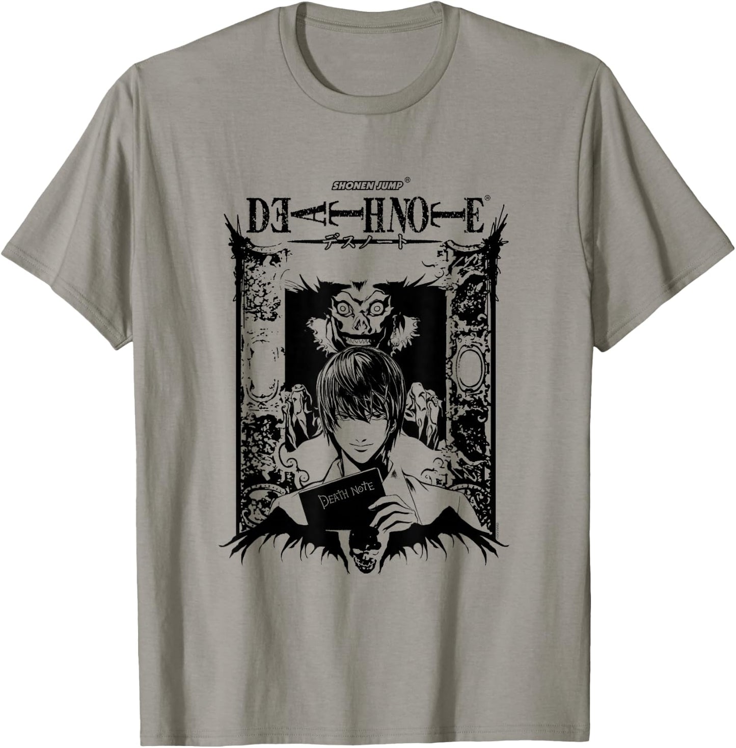 Death Note Light and Ryuk in Ornate Frame Anime T-Shirt - T-Shirt | Sand