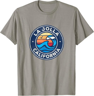 La Jolla California CA Vintage Nautical Waves Design T-Shirt - T-Shirt | Sand