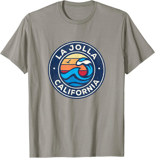 La Jolla California CA Vintage Nautical Waves Design T-Shirt - T-Shirt | Sand