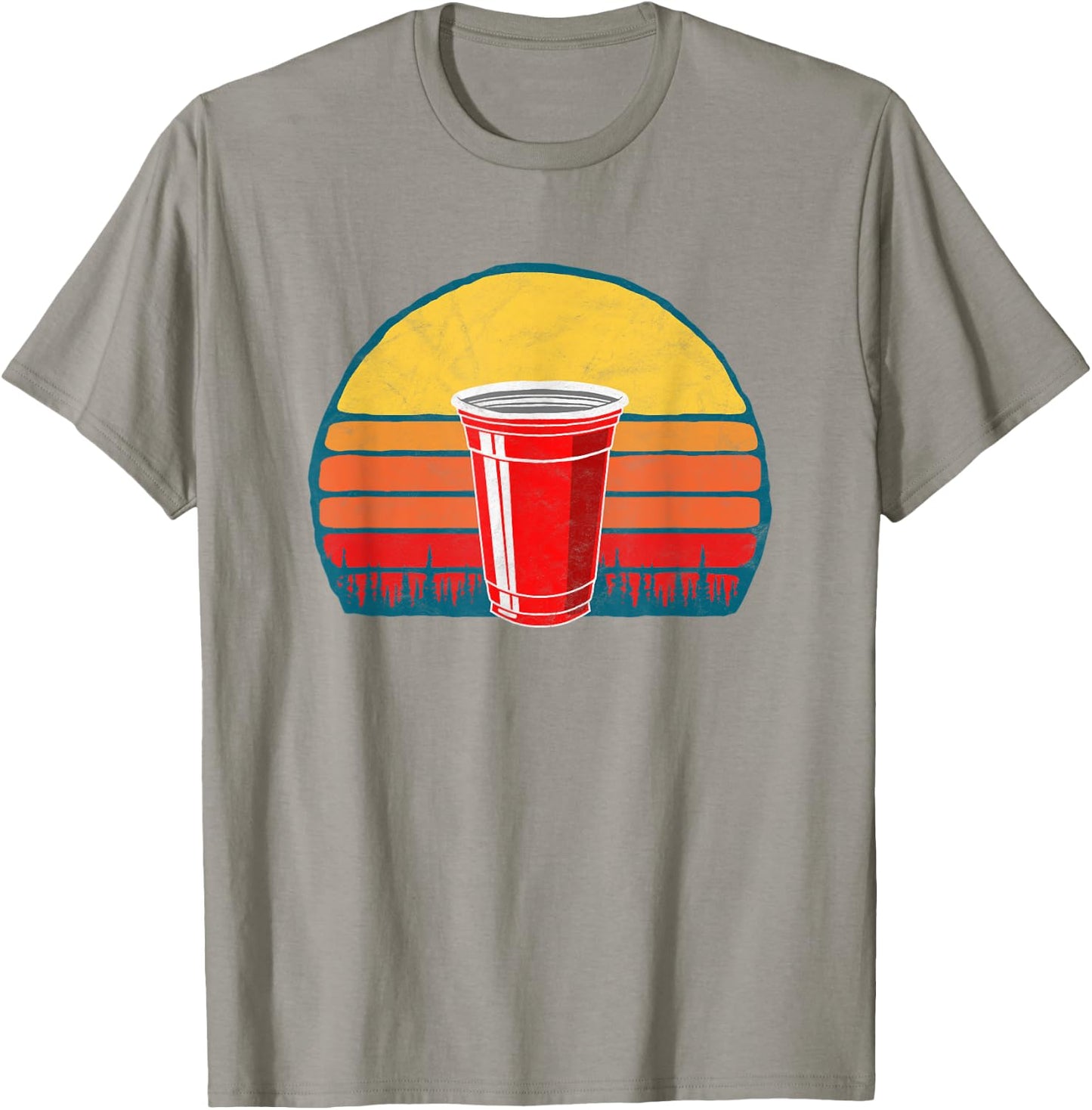 Vintage Red Plastic Cup Funny Fathers Day Beer Graphic T-Shirt - T-Shirt | Sand