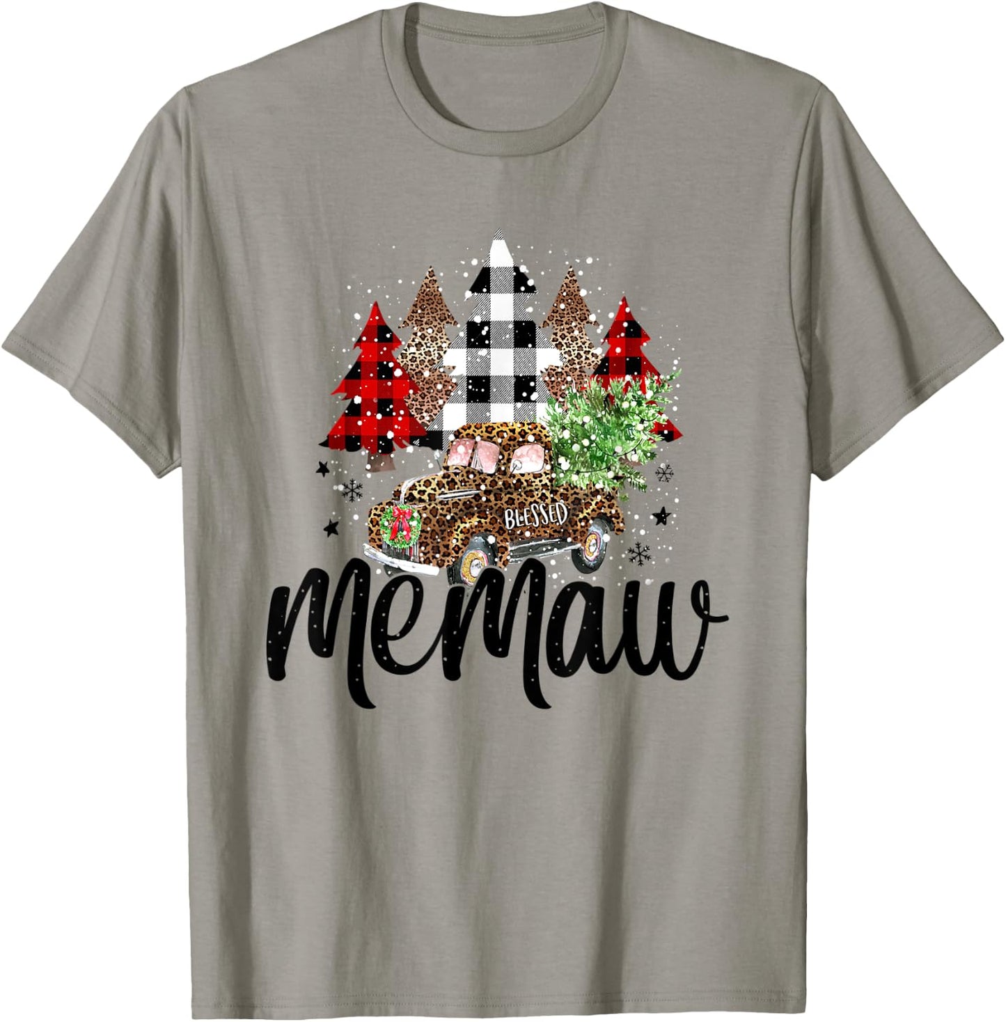 Blessed Memaw Christmas Truck - Grandma Gift T-Shirt - T-Shirt | Sand