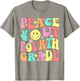 Peace Out Fourth Grade Groovy 4th Grade Last day of school T-Shirt - T-Shirt | Sand
