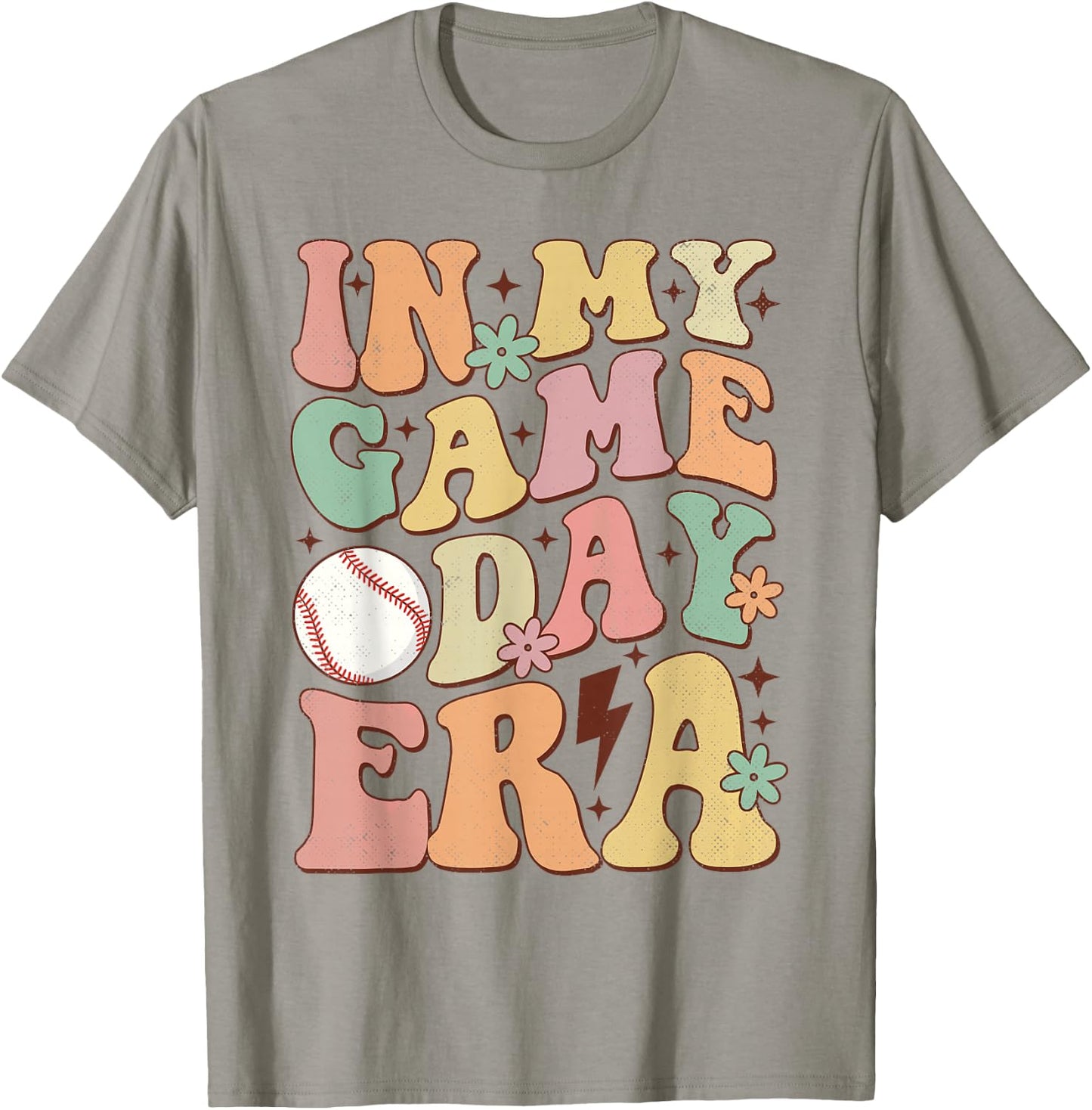 Groovy In My Game Day Era Baseball Game Day Vibes Women Girl T-Shirt - T-Shirt | Sand