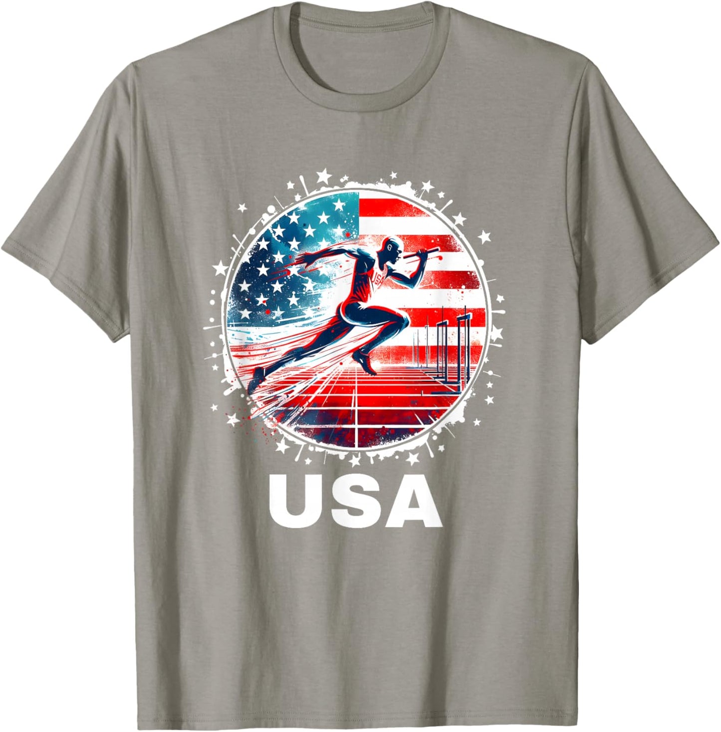 Track and Field USA Men Women Kids Running Apparel USA T-Shirt - T-Shirt | Sand