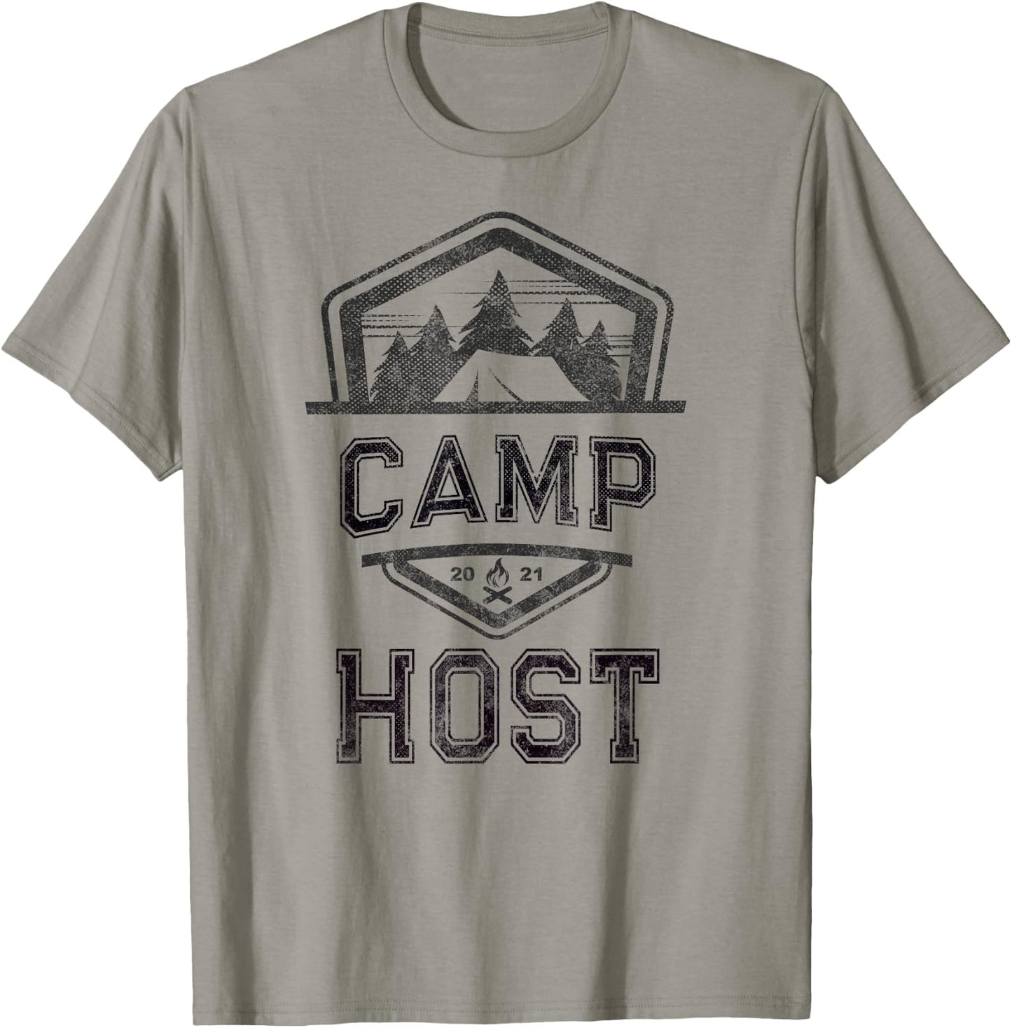 CAMP HOST Campground Staff Campsite Team Hosting Kids Yellow T-Shirt - T-Shirt | Sand