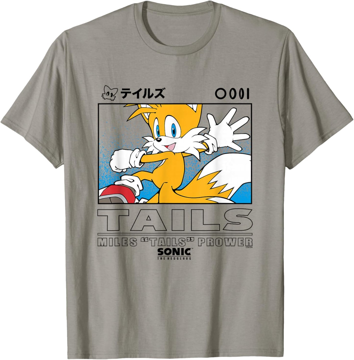 Sonic The Hedgehog Miles Tails Prower Kanji Portrait T-Shirt - T-Shirt | Sand