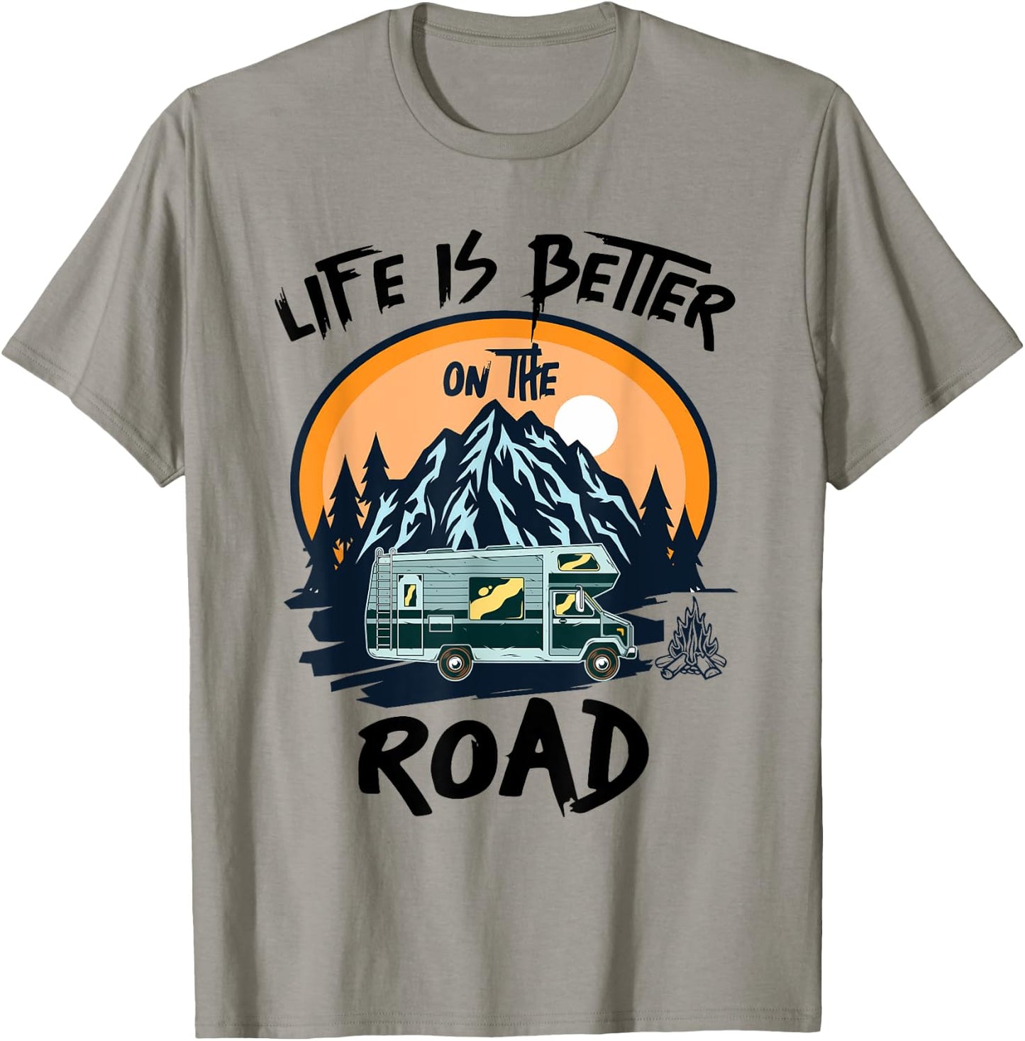 Life is Better on the Road Men, Women, Boys and Girls Travel T-Shirt - T-Shirt | Sand