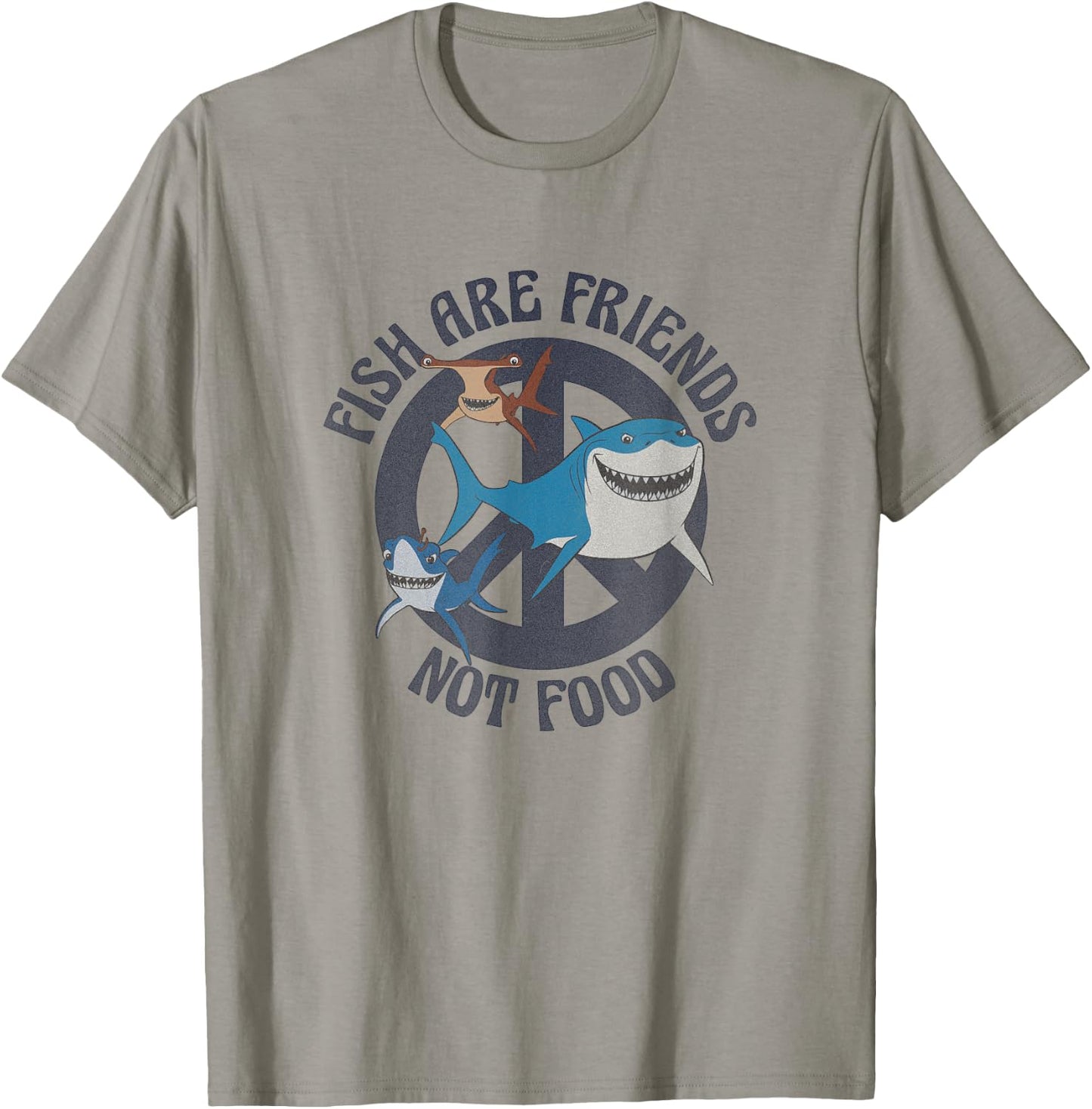 Disney Pixar Finding Nemo Fish are Friends Not Food Big Logo T-Shirt - T-Shirt | Sand
