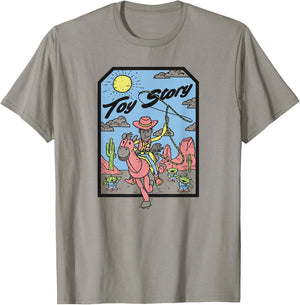 Disney Pixar Toy Story Woody & Bullseye Lasso Portrait T-Shirt - T-Shirt | Sand