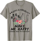 Dogs & Horses Make Me Happy Floral Funny Gift T-Shirt - T-Shirt | Sand