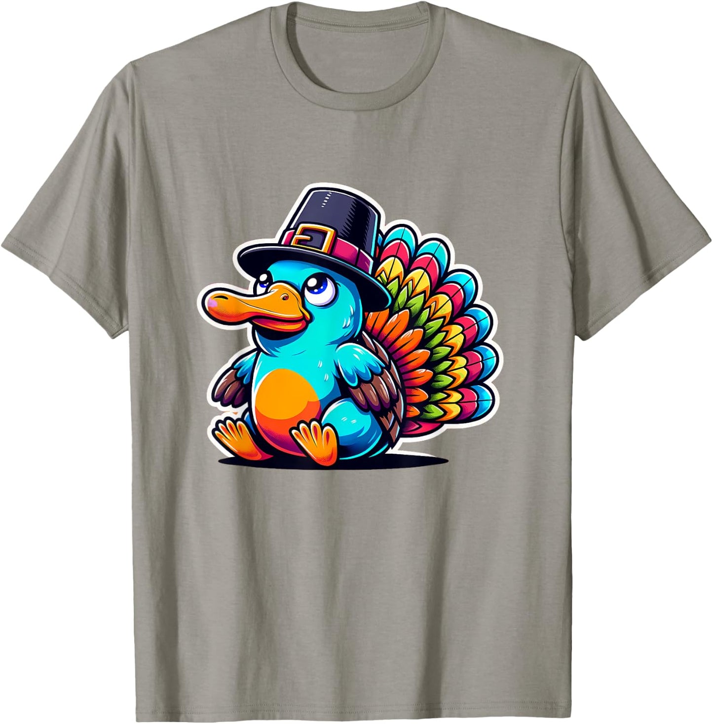 Humor Thanksgiving Turkey Platypus T-Shirt - T-Shirt | Sand