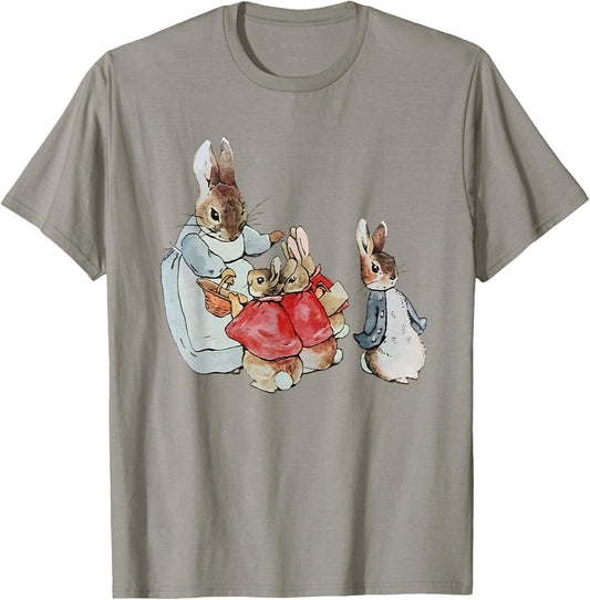 Women Retro Cottagecore Easter Bunny Vintage Easter Rabbit T-Shirt - T-Shirt | Sand