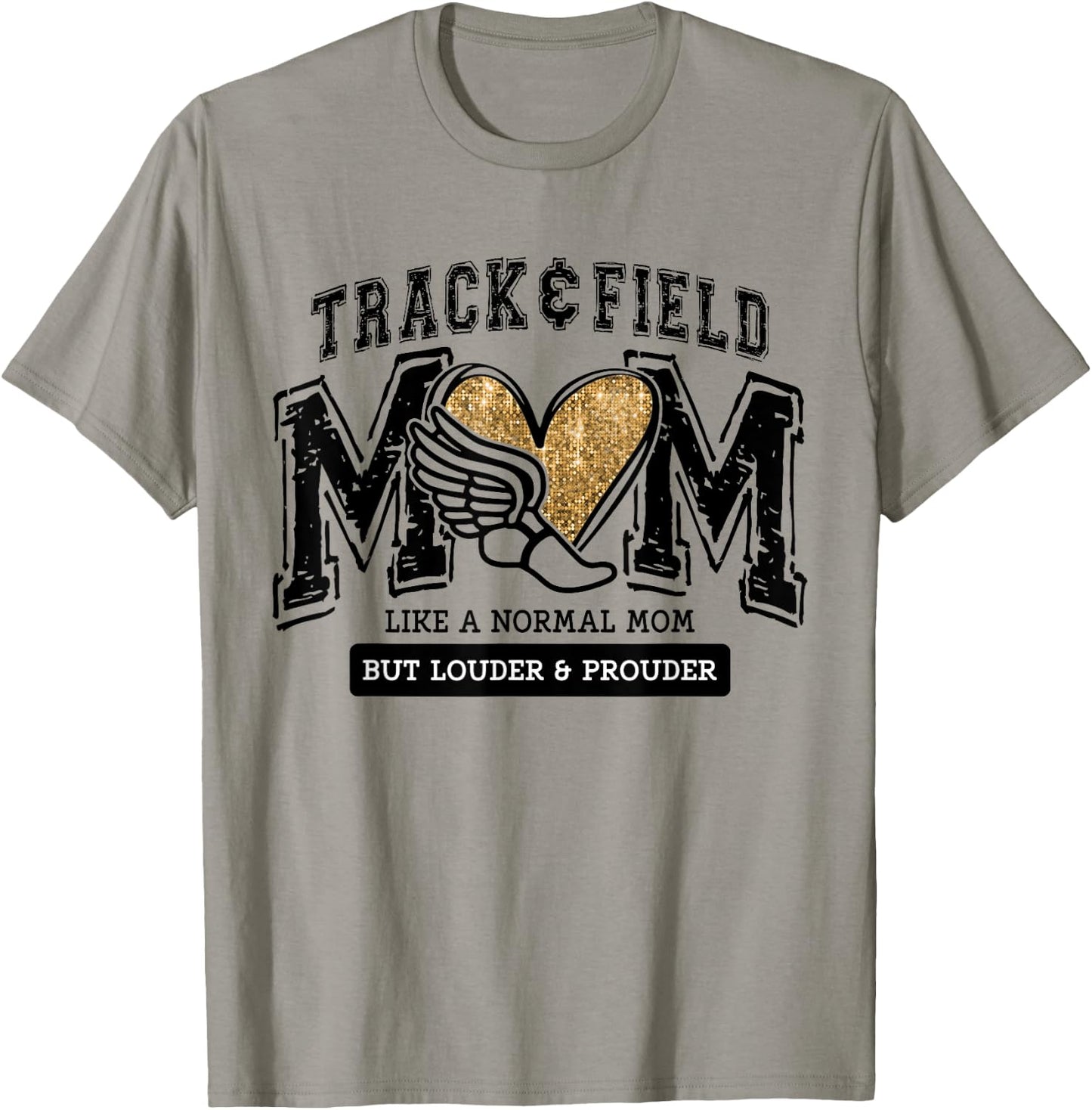 Loud Proud Track Mom Runner Track And Field Mama T-Shirt - T-Shirt | Sand