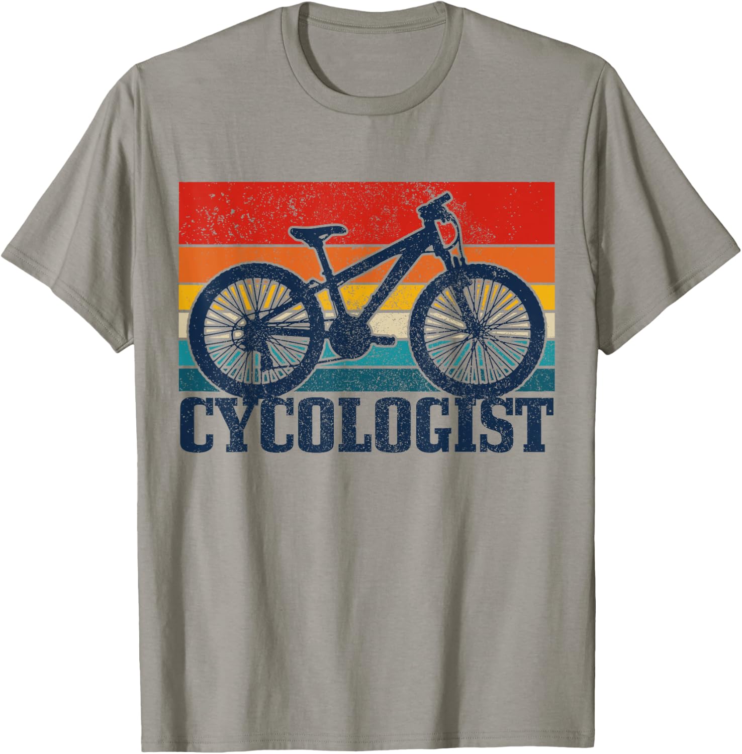 Vintage Cycologist Mountain Bike MTB Cycling Funny Gift T-Shirt - T-Shirt | Sand