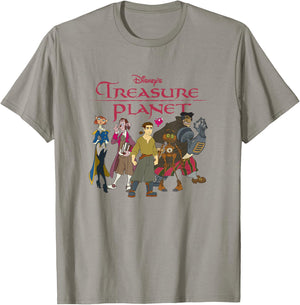 Disney Treasure Planet Vintage Movie Poster Group Shot T-Shirt - T-Shirt | Sand