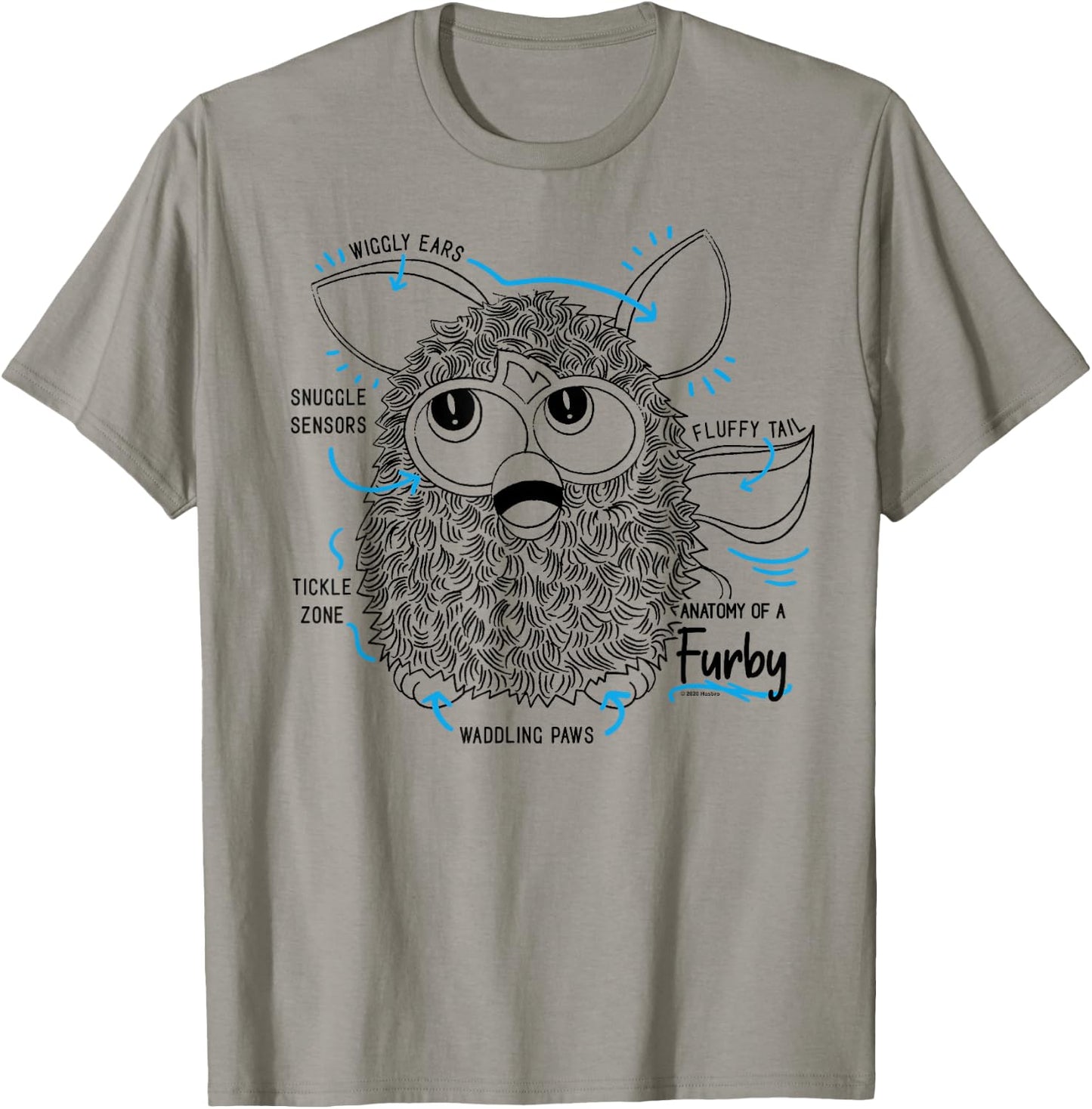 Furby Anatomy of A Furby Retro Textbook Diagram T-Shirt - T-Shirt | Sand