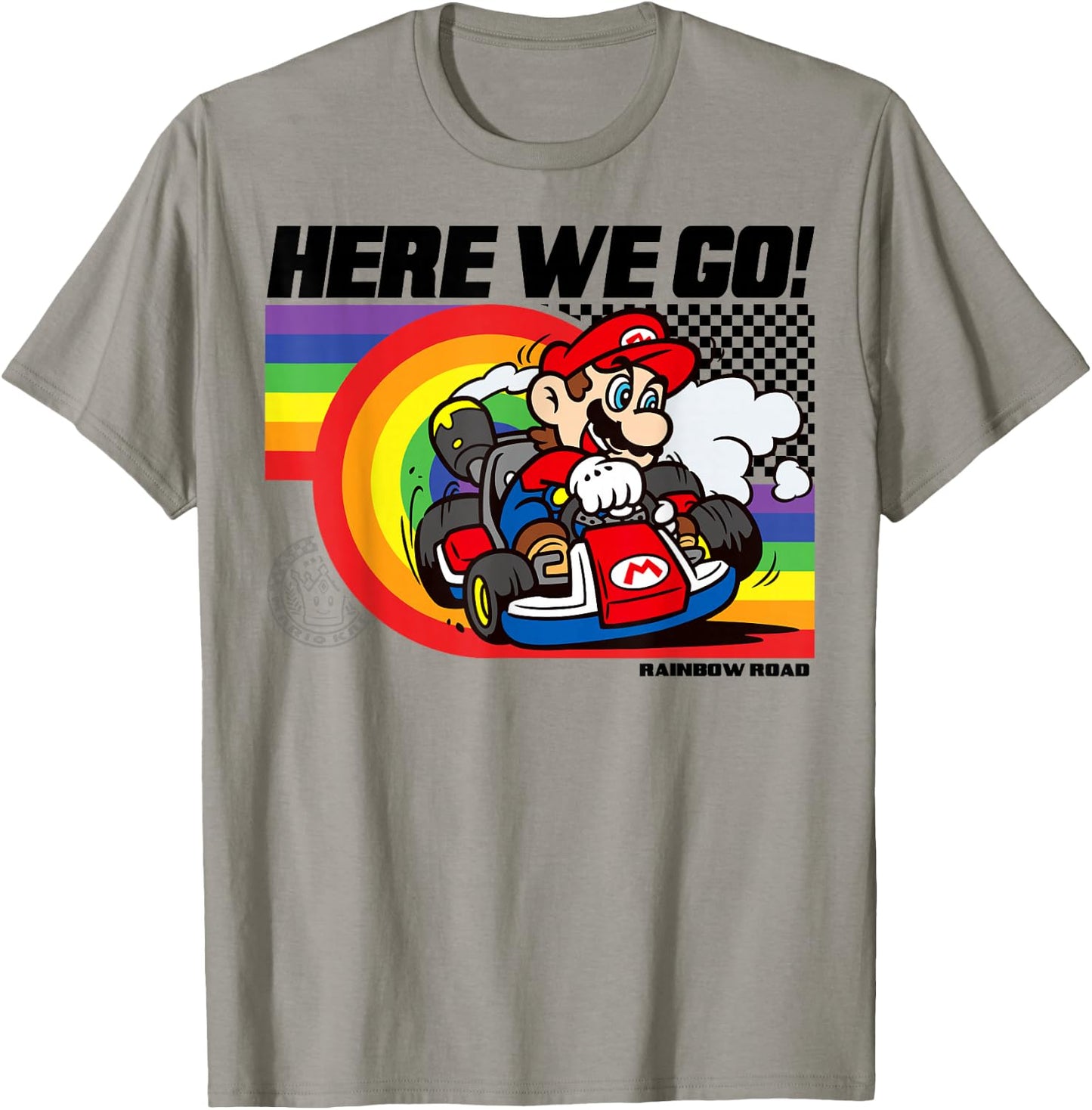 Mario Kart Pride Rainbow Road Here We Go Nintendo Icon T-Shirt - T-Shirt | Sand
