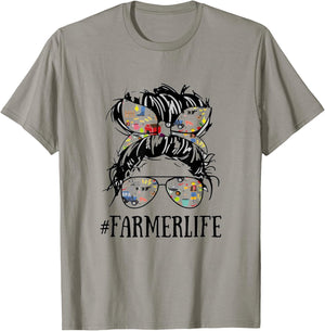 Farmers and Farming lovers gift Women's Farm Life Farmer Life For Farmer Girl Farming T-Shirt - T-Shirt | Sand