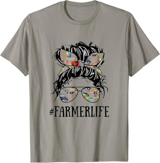 Farmers and Farming lovers gift Women's Farm Life Farmer Life For Farmer Girl Farming T-Shirt - T-Shirt | Sand