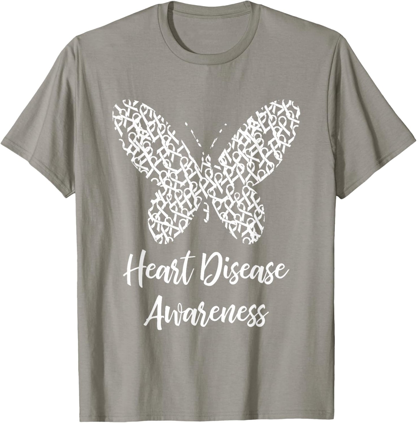 Heart Disease Awareness Butterfly Gift February Wear Red T-Shirt - T-Shirt | Sand