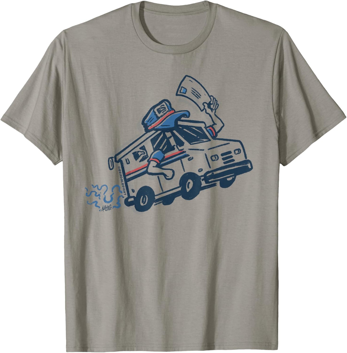 Postal Service Mailman Truck T-Shirt - T-Shirt | Sand