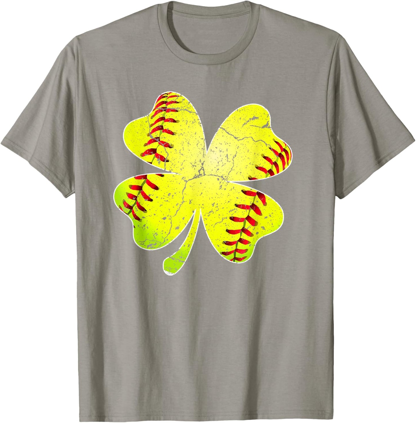 Funny Softball Shamrock St Patricks Day Softball Lover T-Shirt - T-Shirt | Sand