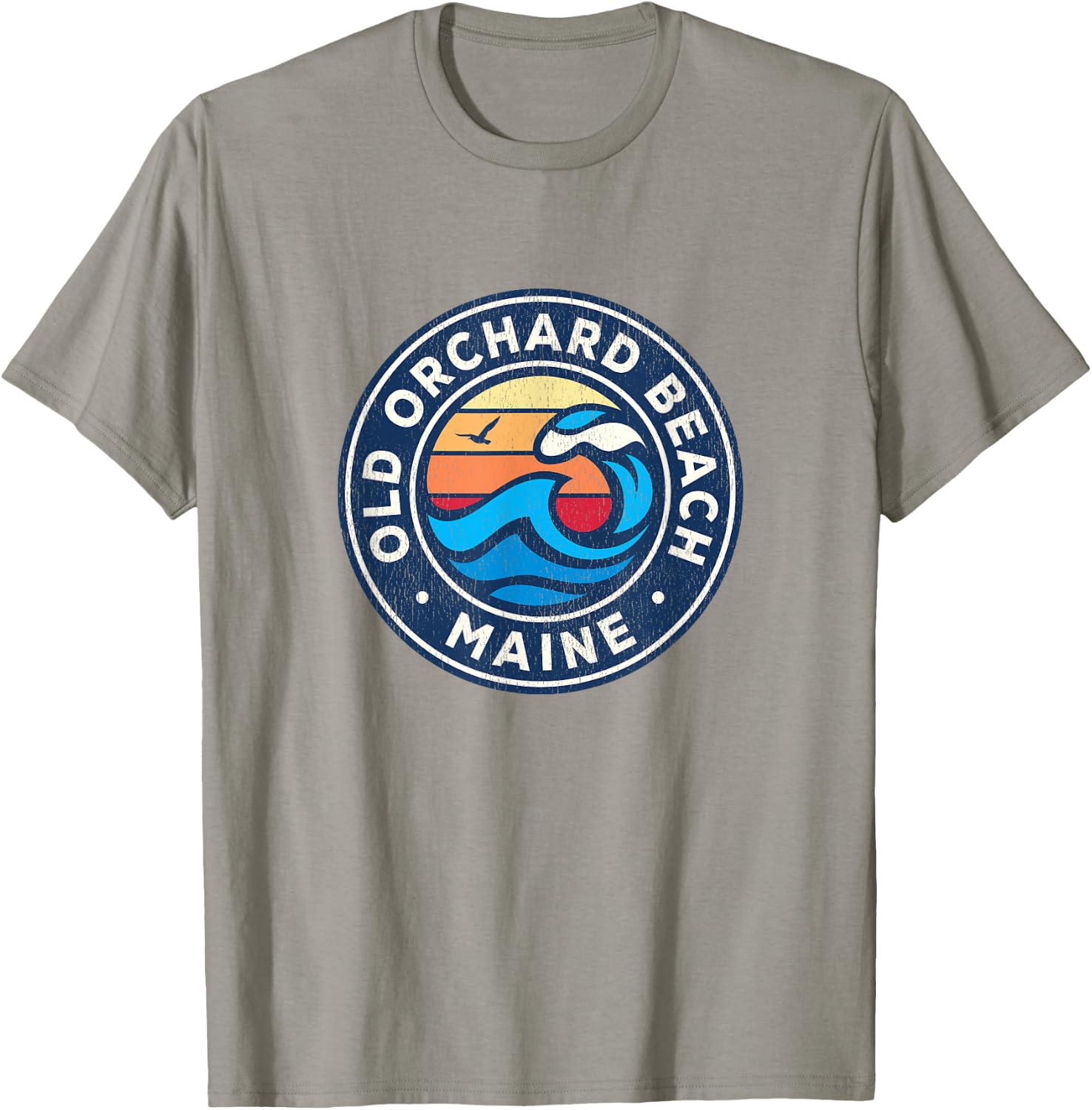 Old Orchard Beach Maine ME Vintage Nautical Waves Design T-Shirt - T-Shirt | Sand