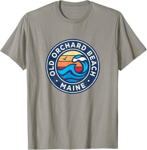 Old Orchard Beach Maine ME Vintage Nautical Waves Design T-Shirt - T-Shirt | Sand