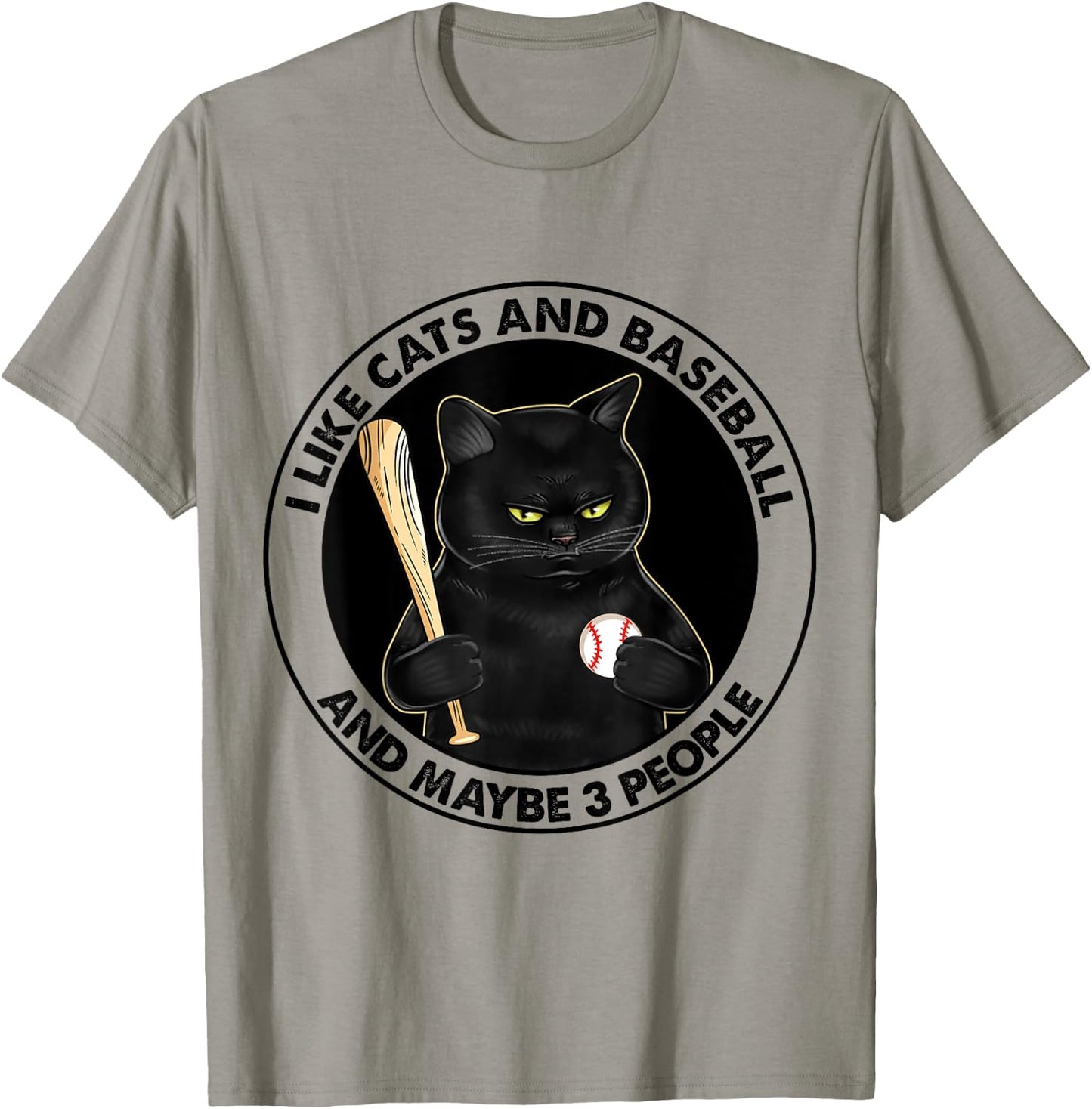 I Like Cats And Baseball T-Shirt - T-Shirt | Sand