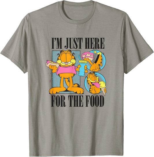 Garfield I'm Just Here For The Food Vintage Snack Panels T-Shirt - T-Shirt | Sand