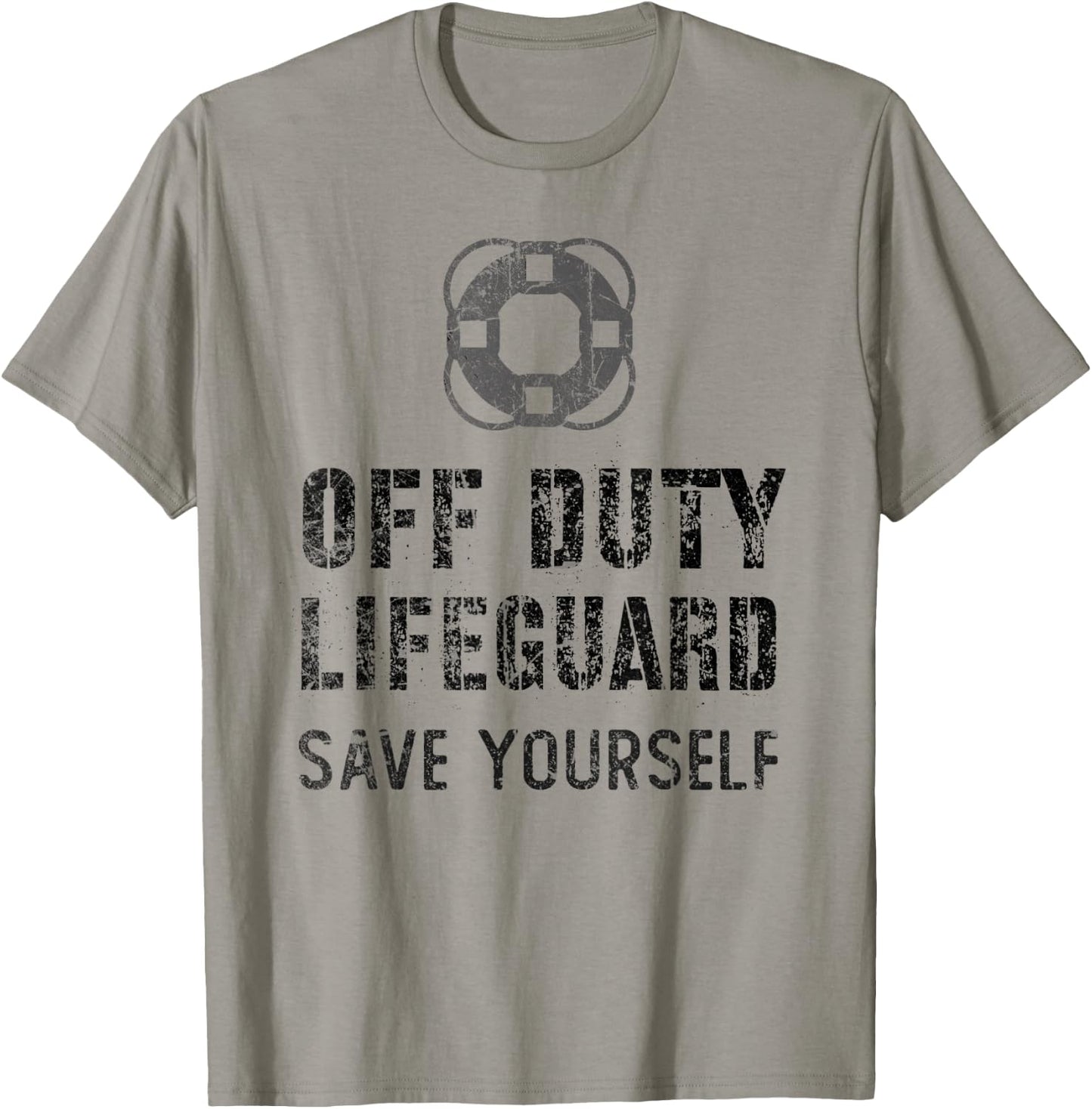 Save Yourself Lifeguard Waterpark Humor White Off Duty T-Shirt - T-Shirt | Sand