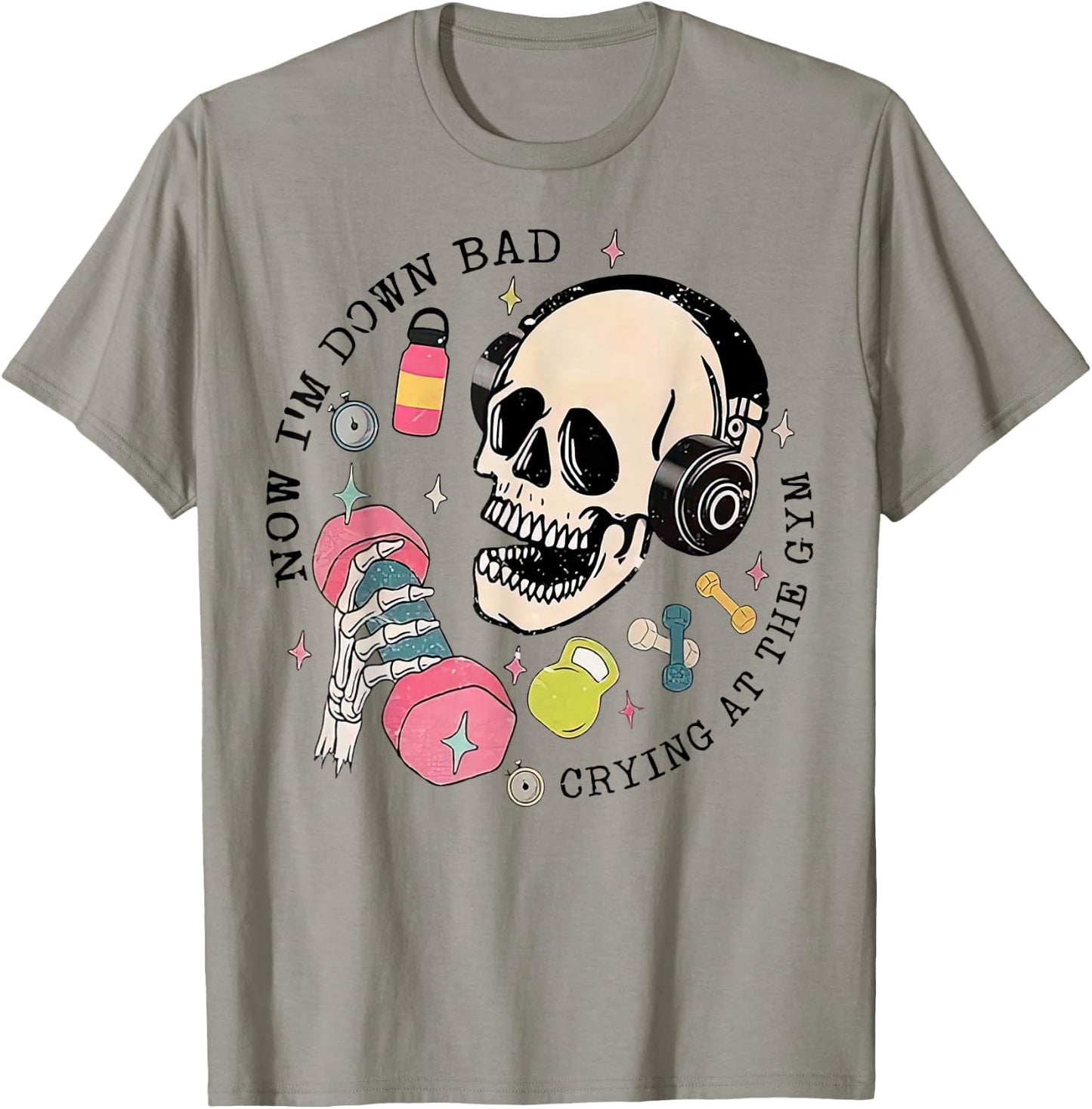 Down Bad Crying At The Gym T-Shirt - T-Shirt | Sand