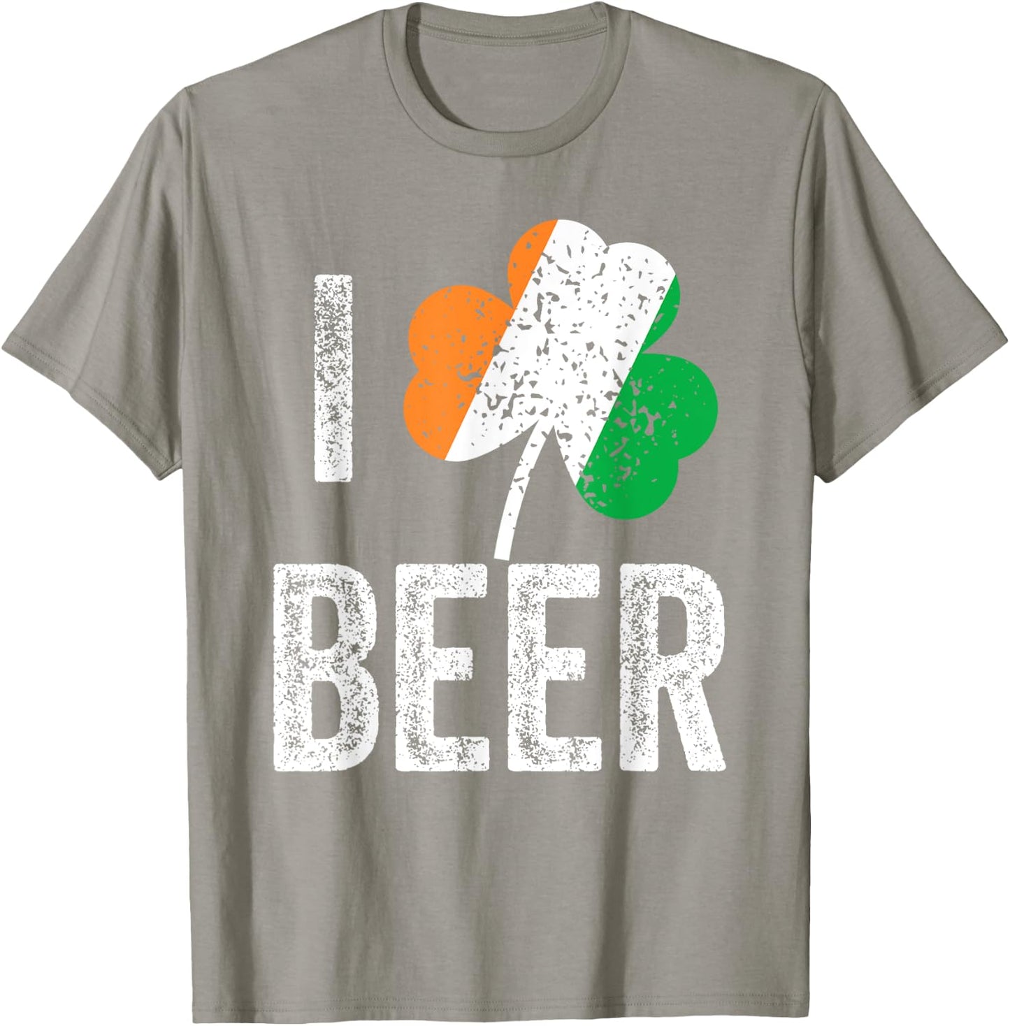 Drinking Saint Patricks Day Irish Flag Shamrock I Love Beer T-Shirt - T-Shirt | Sand