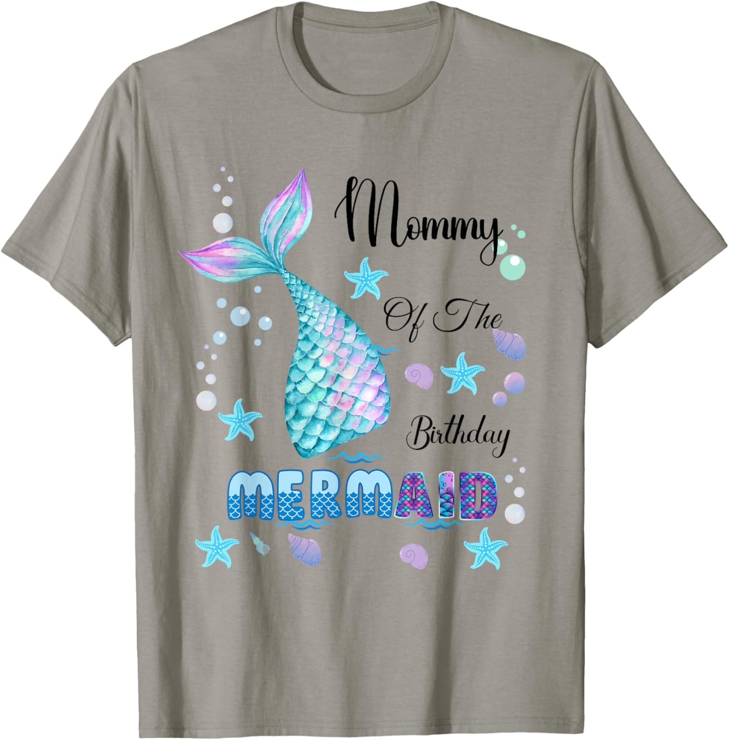 Mommy Of The Birthday Mermaid Bday Party Mermaid Kids T-Shirt - T-Shirt | Sand