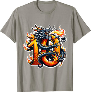 Turning 10 Years Old Dragon Birthday Party 10th Boy, Girl T-Shirt - T-Shirt | Sand