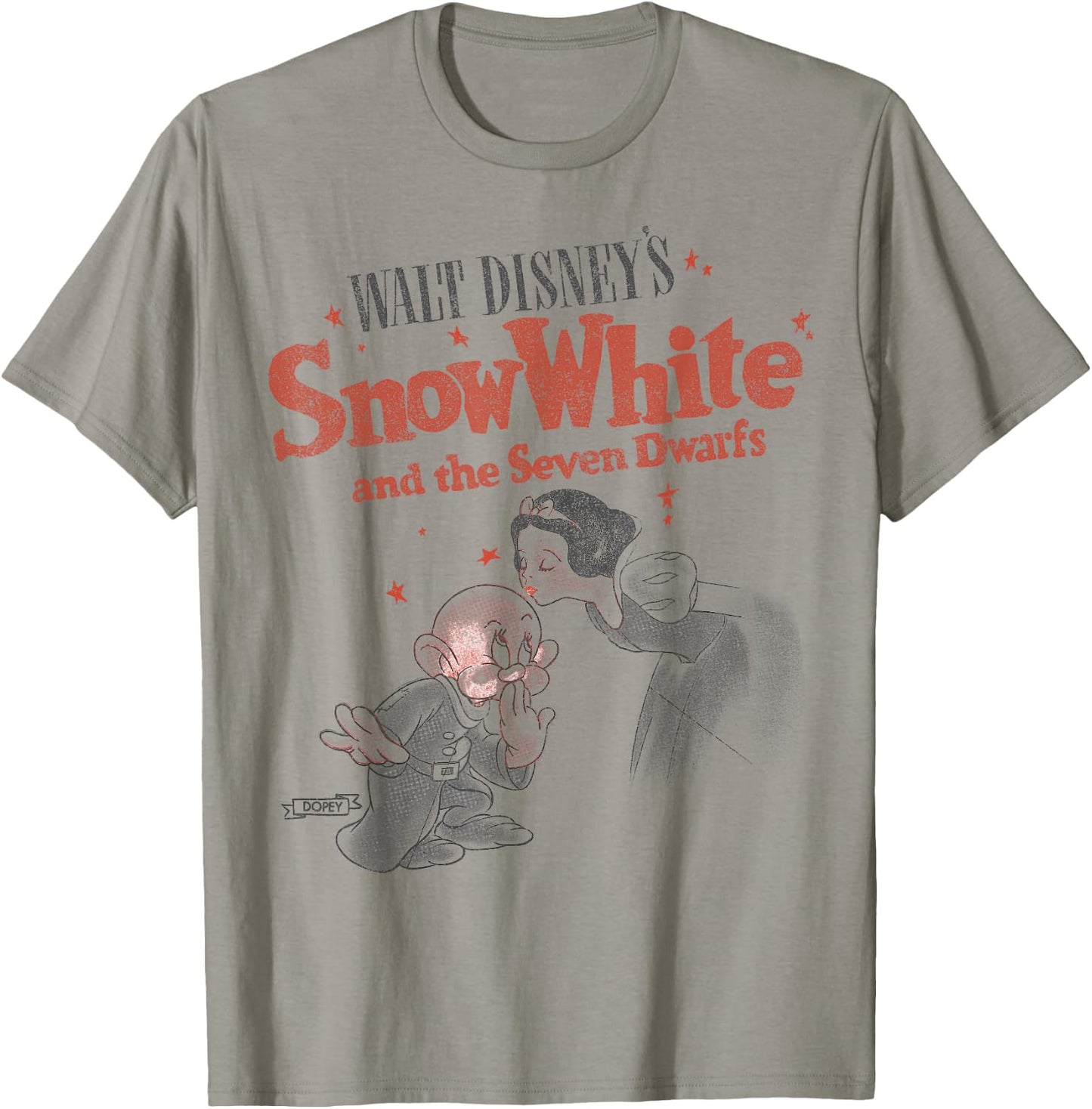 Disney Snow White & Dopey Distressed Portrait Small T-Shirt - T-Shirt | Sand