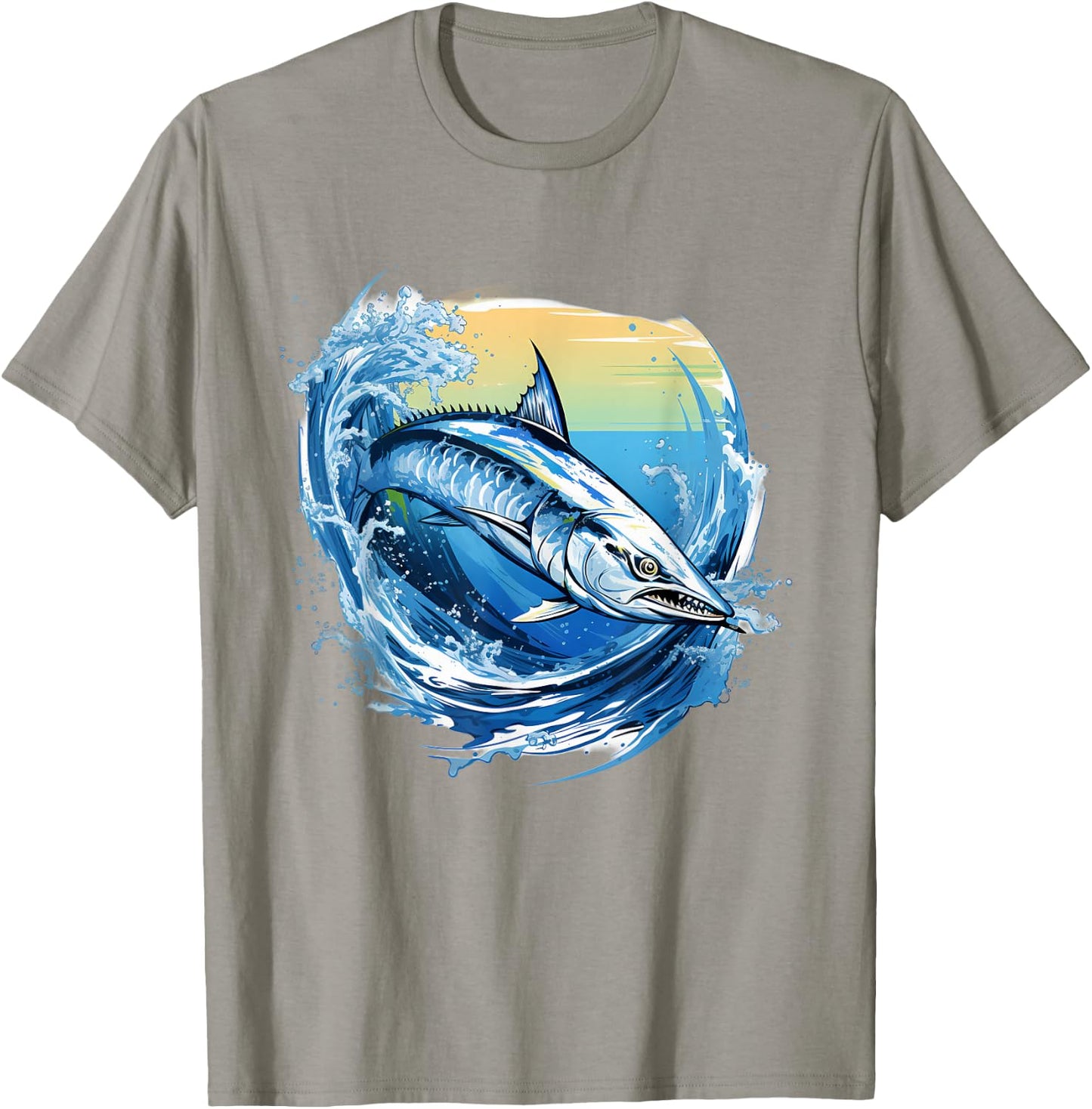 Retro Style King Mackerel T-Shirt - T-Shirt | Sand