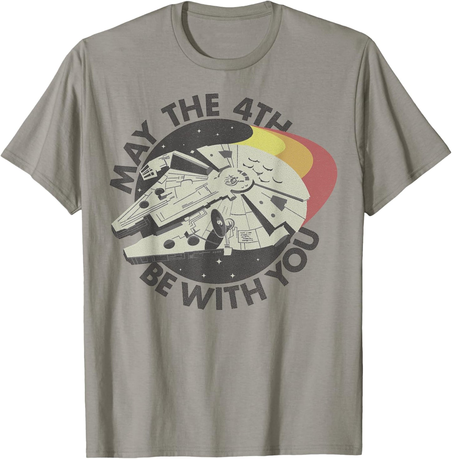 Star Wars Millennium Falcon Retro May The 4th Be With You T-Shirt - T-Shirt | Sand