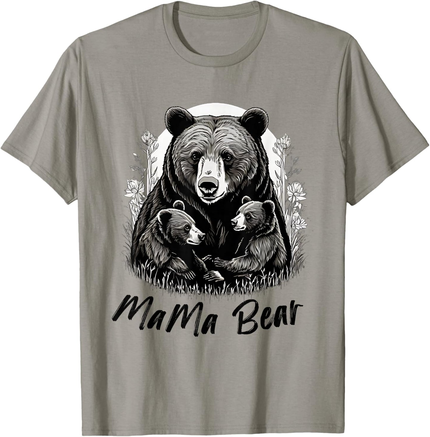 Mama Bear 2 Baby Cubs Mothers Day Family Bear Baby Newborn T-Shirt - T-Shirt | Sand